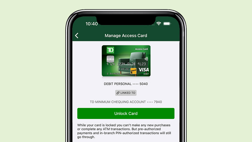 Lock and Unlock TD Access Card Play Video
