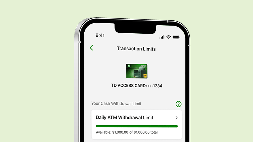 Change transaction TD Access Card Play Video