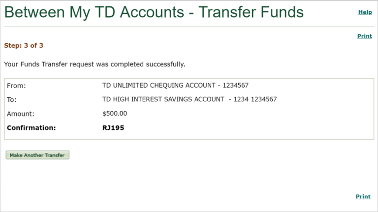 How to transfer money between Canadian accounts on EasyWeb