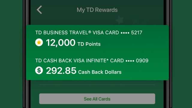 How to pay down a credit card balance using TD points or Cash Back