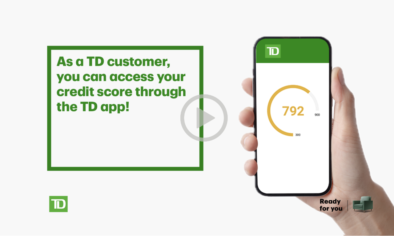 如何使用TD App查看您的信用评分