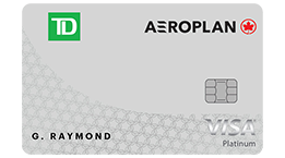 TD® Aeroplan® वीज़ा प्‍लेटिनम* क्रेडिट कार्ड