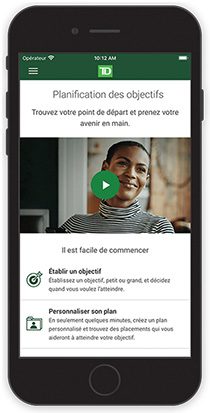 Téléphone cellulaire affichant l’appli NégociTitres TD
