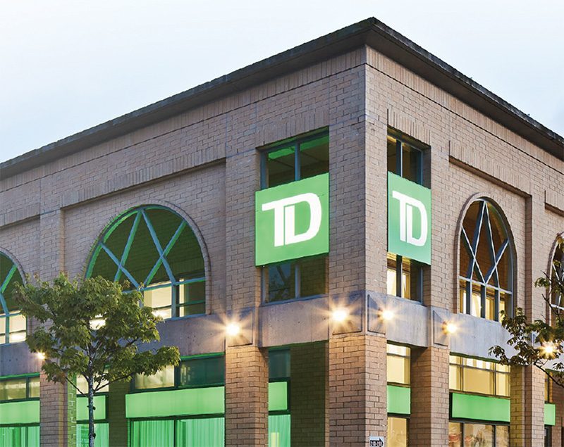 Extérieur d’une succursale de la TD