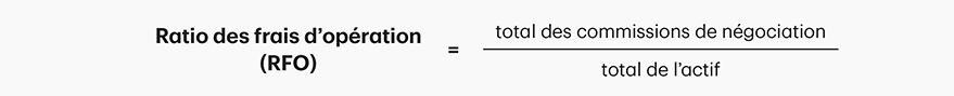 Une équation qui montre le calcul du ratio des frais d’opération.