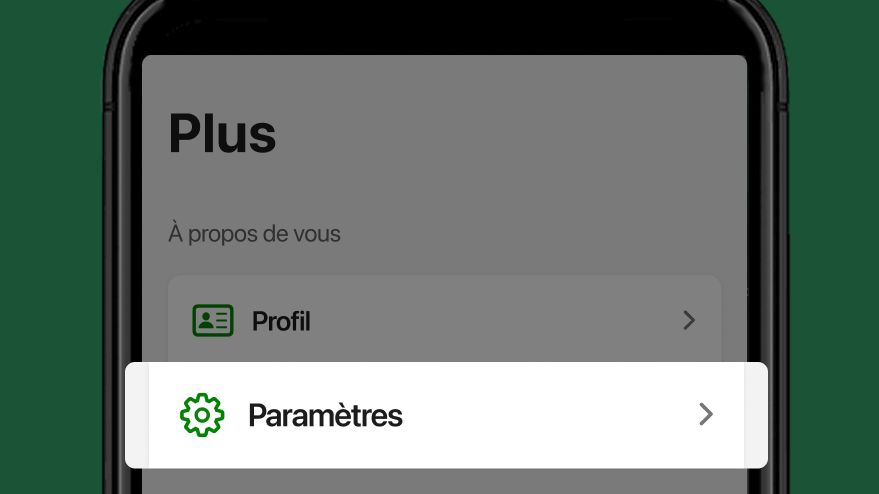 Ouvrez Profil et paramètres (Android) ou Paramètres (iOS).