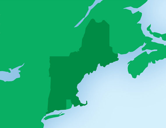 map of Northeast U.S.A.