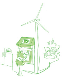 Image d'un GAB et d'une éolienne