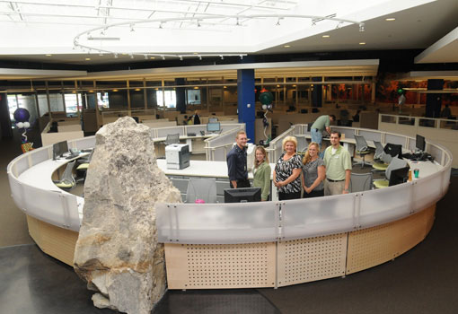 Photo du centre d'appels de la TD