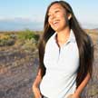 : Young Aboriginal woman enjoys benefits of TD funding in her community.