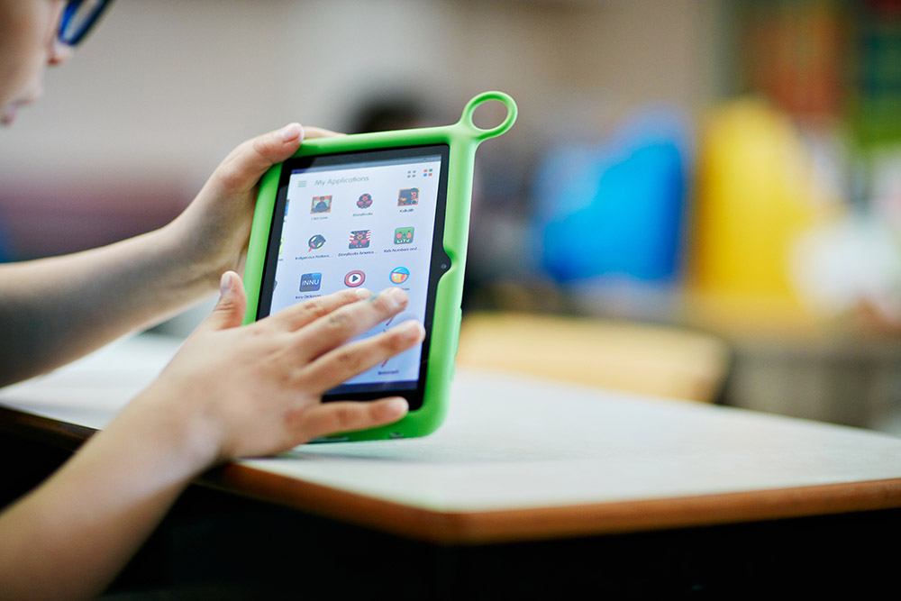 Child with tablet