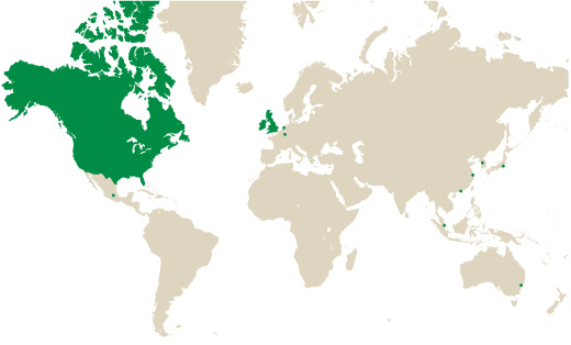 Map of where TD operates