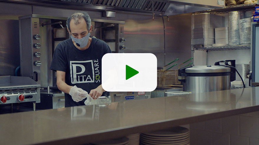 Play a video to learn how Newark Working Kitchens helped restaurants reopen while feeding their community.